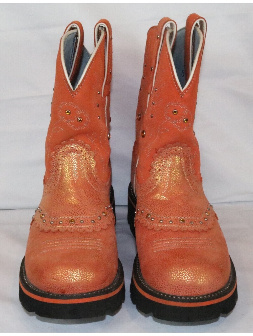 Ariat Fatbaby Style #14709 Womens Orange Leather Western Boots 5.5